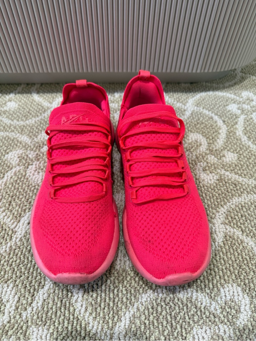 APL Women’s Hot Pink Knit Lace-Up Athletic Sneakers